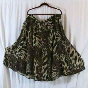 ColdWater Creek Skirt 2XL Full Animal Print Midi